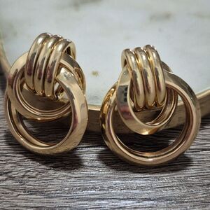 3/$16🎁Dual Hoop Modern Gold Alloy Fashion Earring